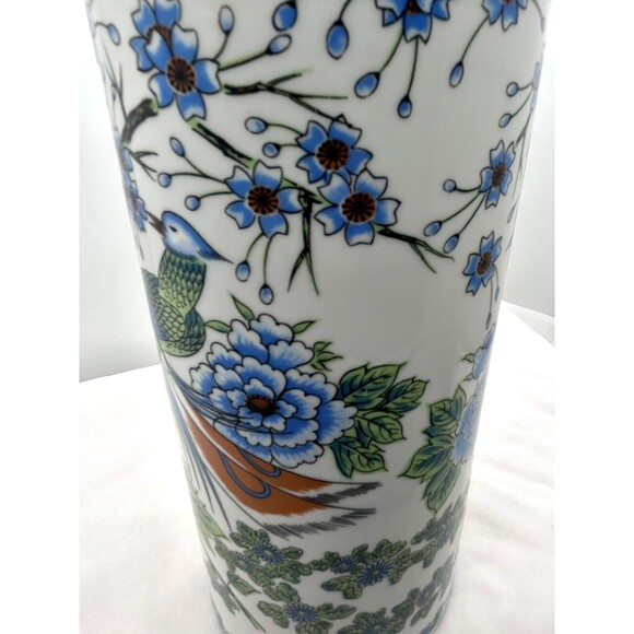 Vintage Asian Floral Bird Decor Gold Trim‎ Vase 10" GAR-G-650 - Picture 8 of 11